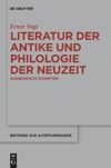 book: Literatur der Antike und Philologie der Neuzeit