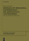 book: Sergius of Reshaina, Commentary on Aristotle’s ›Categories‹