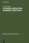 book: Ciceros Rede Pro Rabirio Postumo