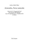 book: Aristoteles, ›Parva naturalia‹