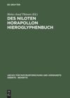 book: Des Niloten Horapollon Hieroglyphenbuch