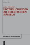 book: Untersuchungen zu antiken griechischen Rätseln